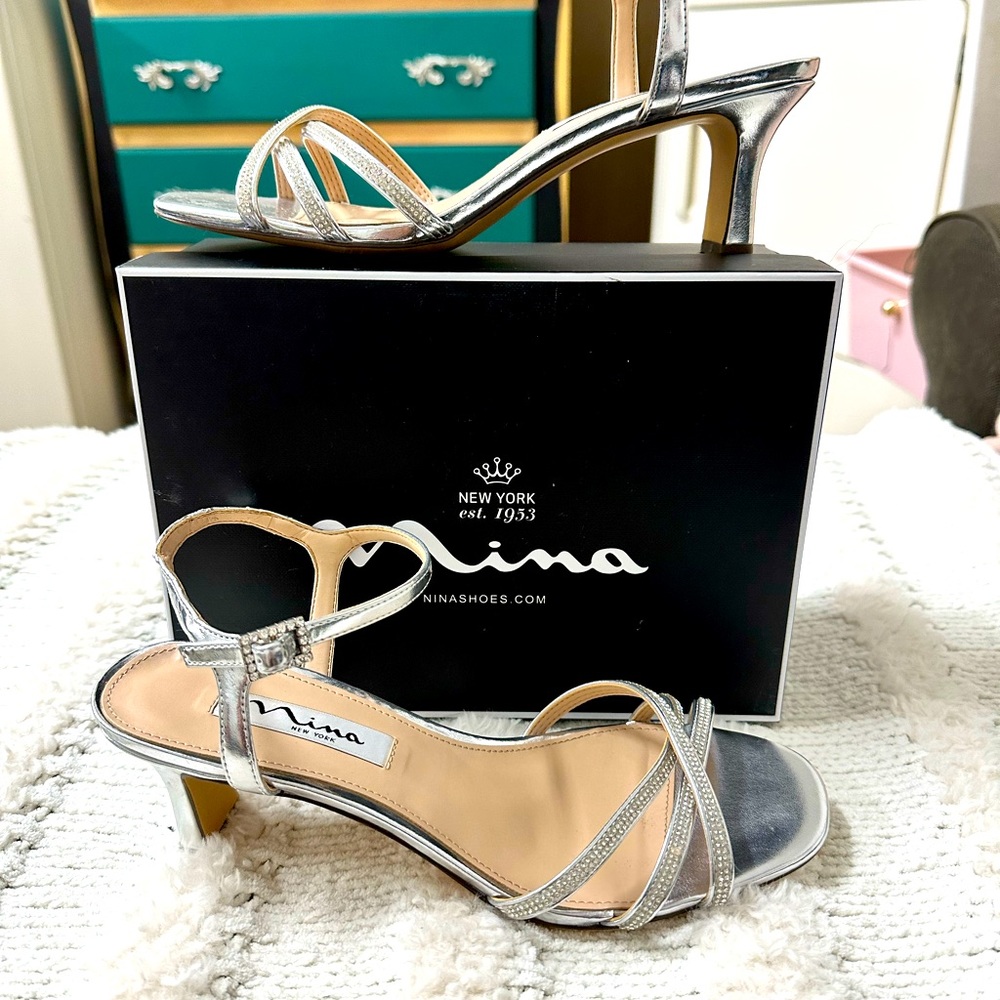 Silver Nina heels